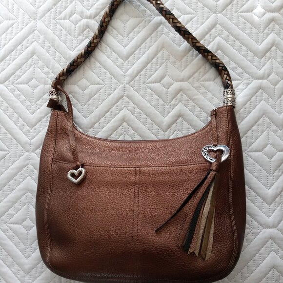 Brighton Barbados Ziptop Hobo Bag -- Bronze -- EUC - Picture 1 of 8